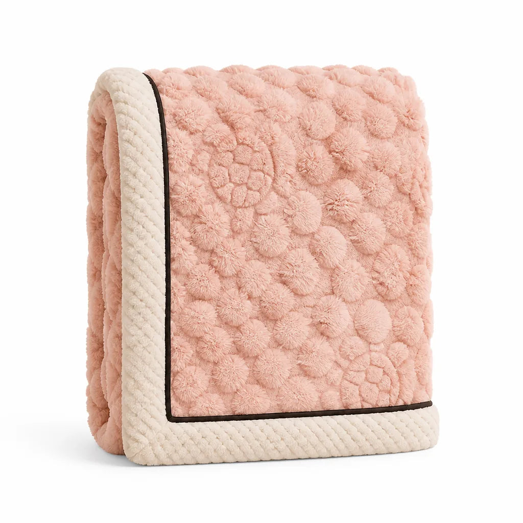 Coral Fleece Turtle Motif Throw Blanket