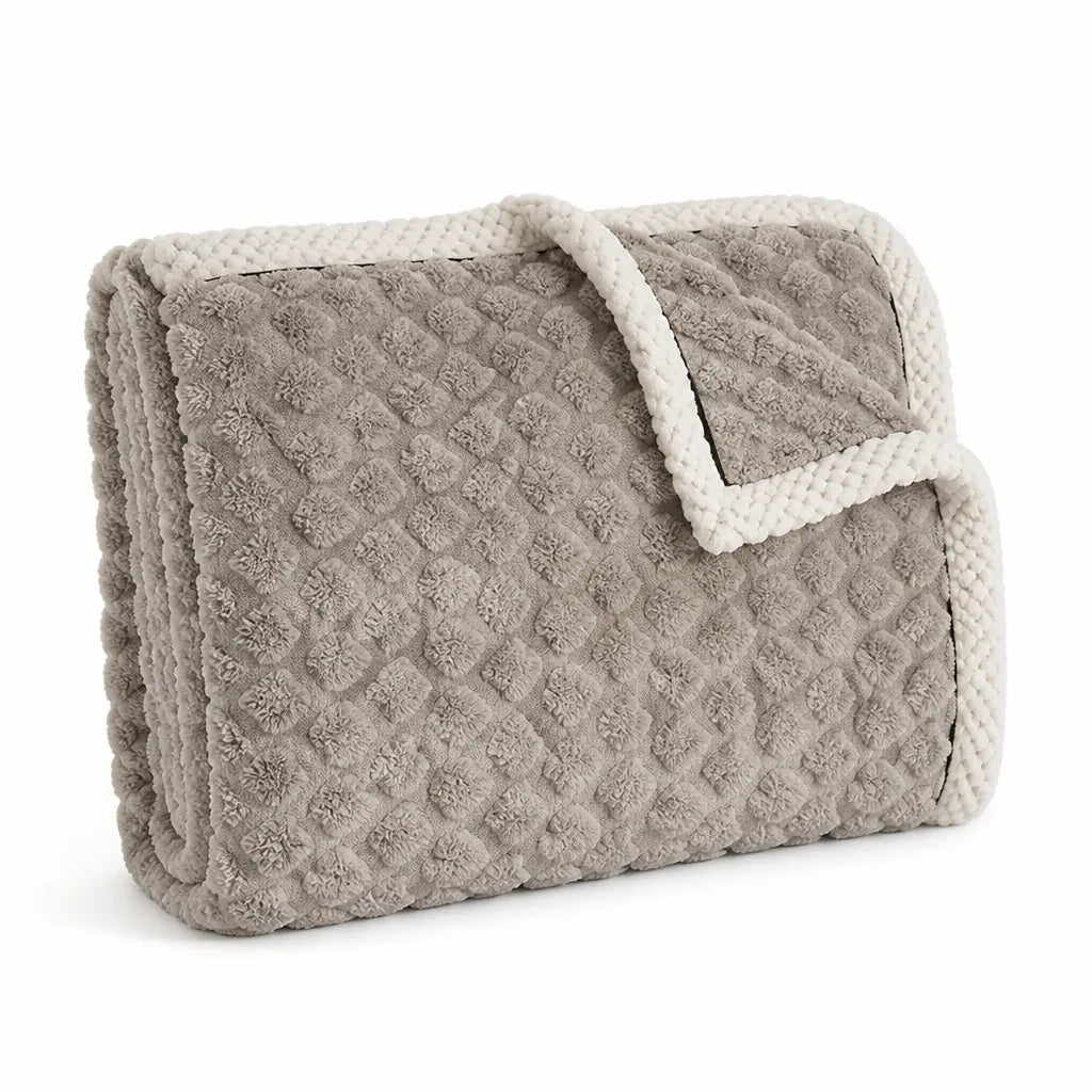 Coral Fleece Turtle Motif Throw Blanket