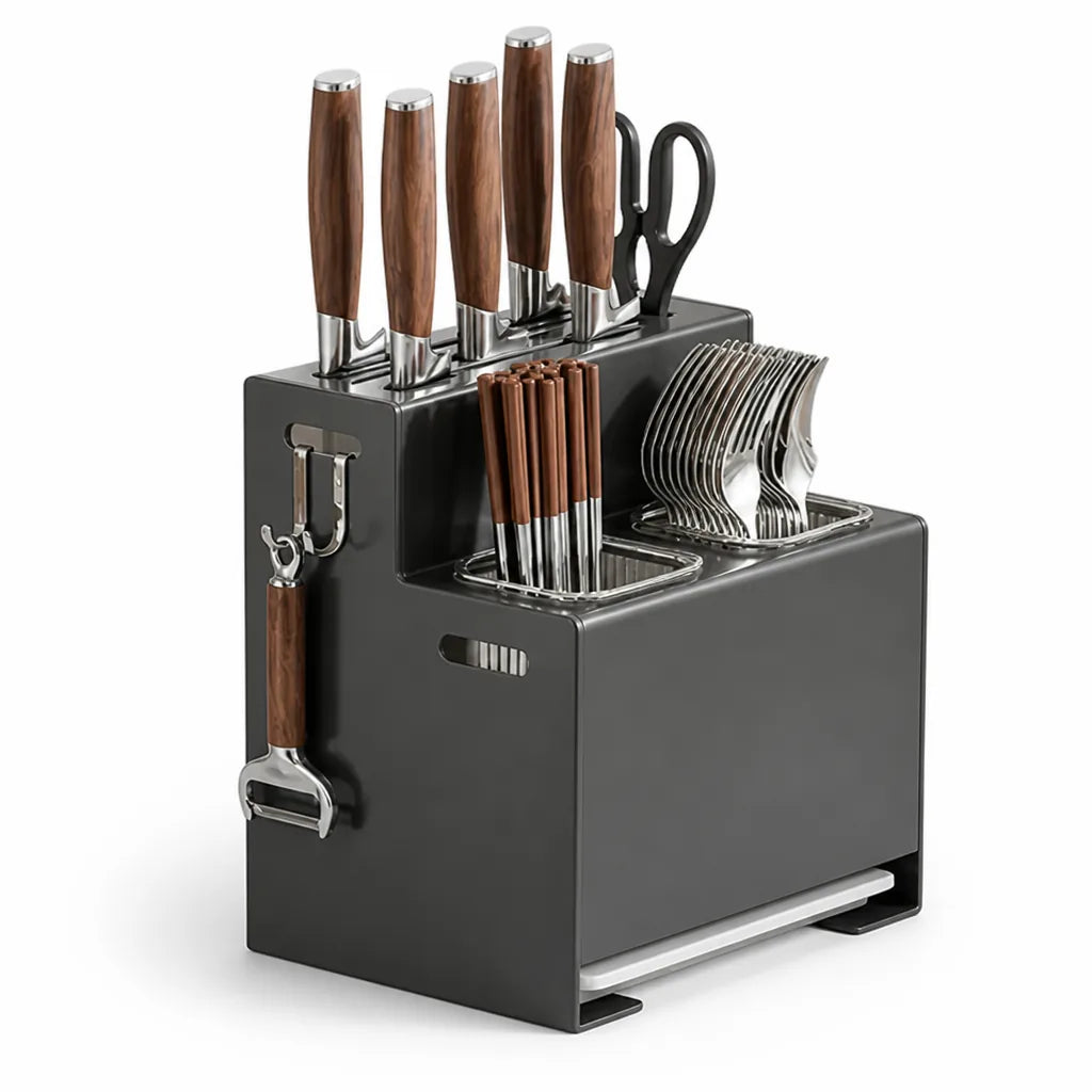 Countertop Knife & Cutlery Rack Carbon Steel Space-Saving