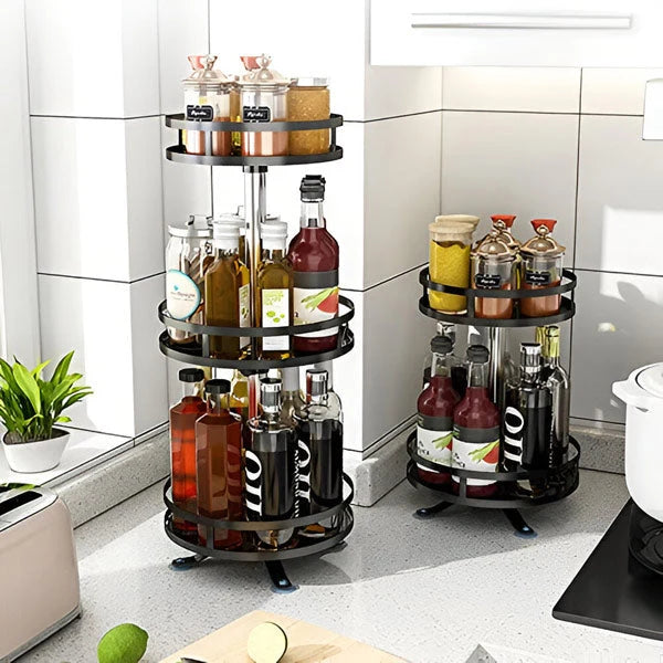 Countertop Organizer 3-Tier Rotating Metal Frame