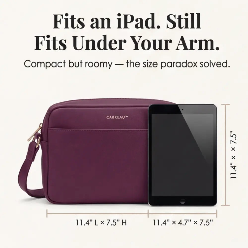Crossbody Bag Five Zippered Compartments Hidden Anti-Theft Pocket