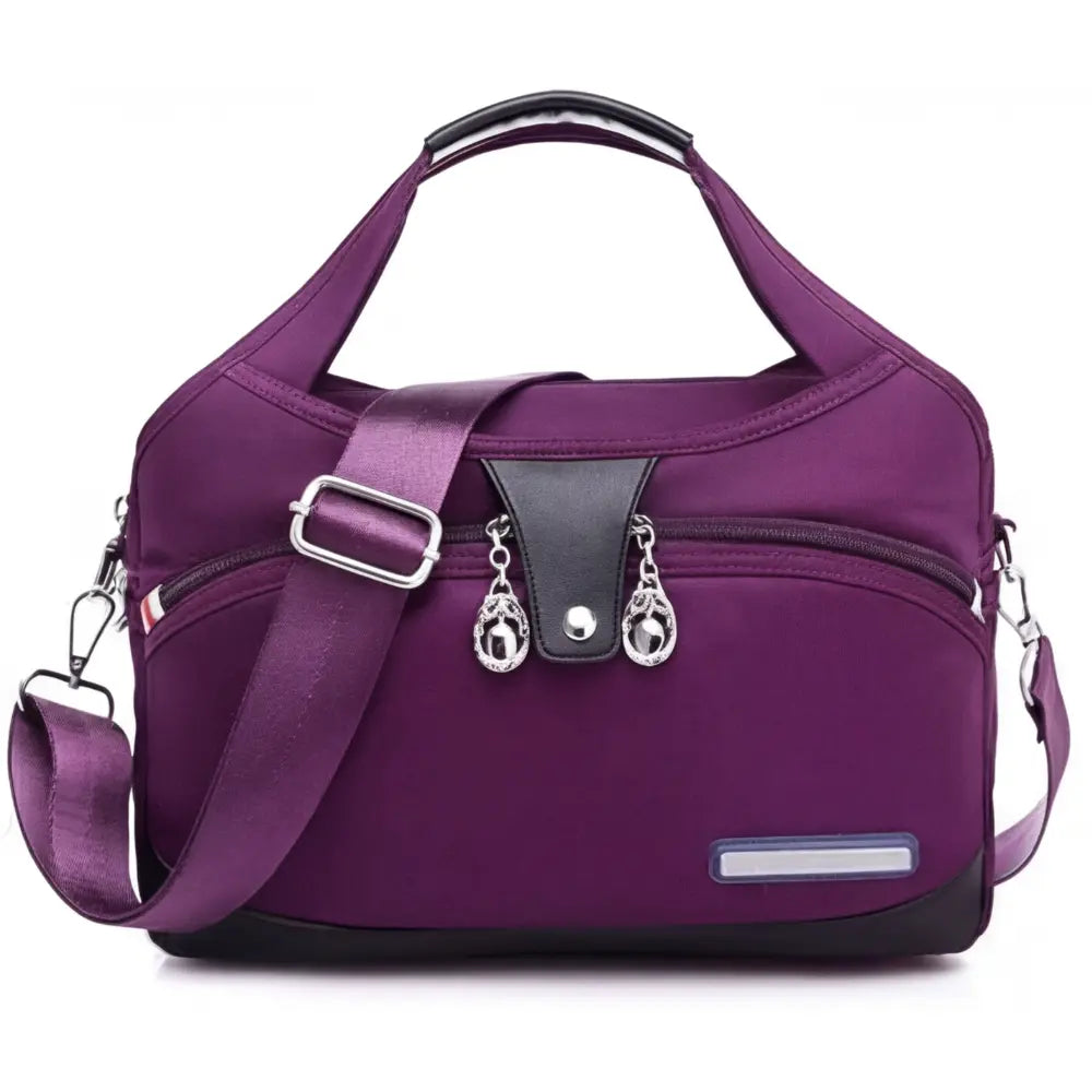 Crossbody Bag Five Zippered Compartments Hidden Anti-Theft Pocket