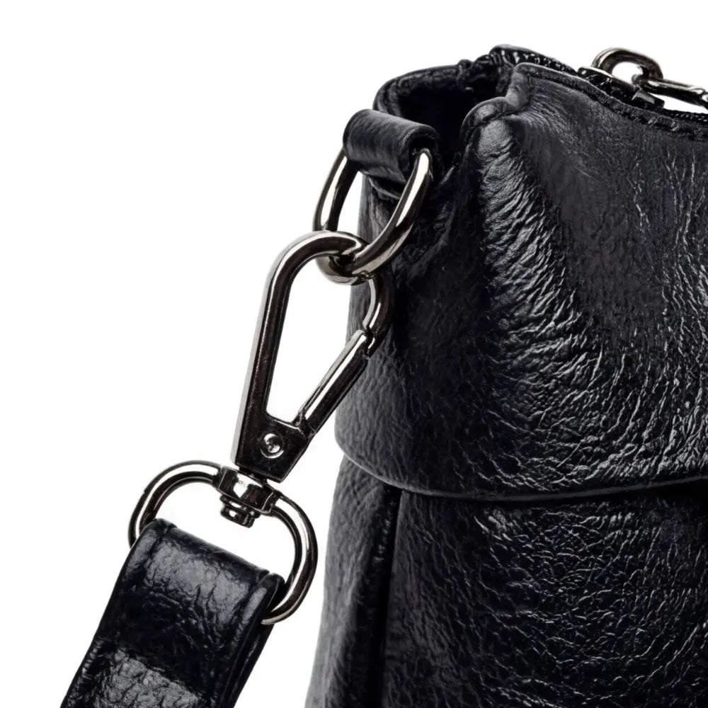 Crossbody Bag Soft Faux Leather Three Compartments Adjustable Strap