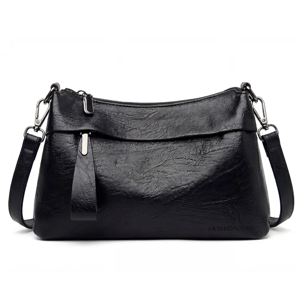 Crossbody Bag Soft Faux Leather Three Compartments Adjustable Strap
