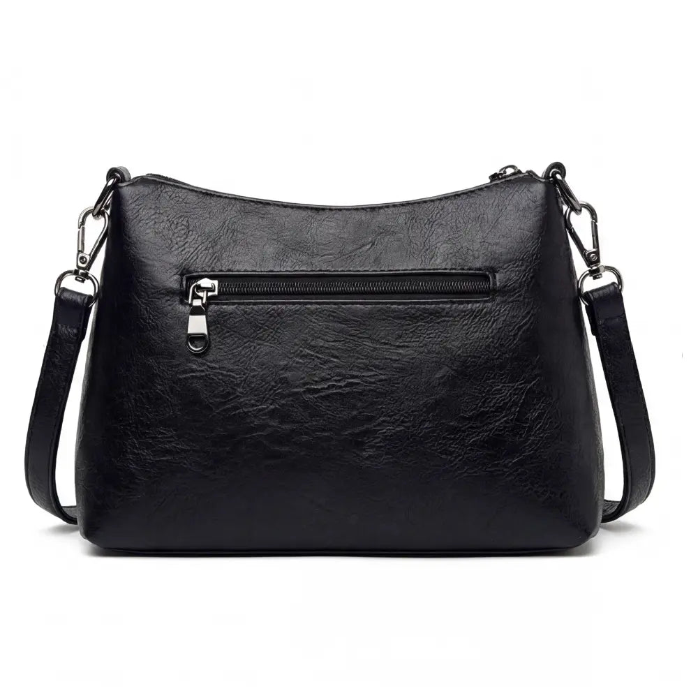 Crossbody Bag Soft Faux Leather Three Compartments Adjustable Strap