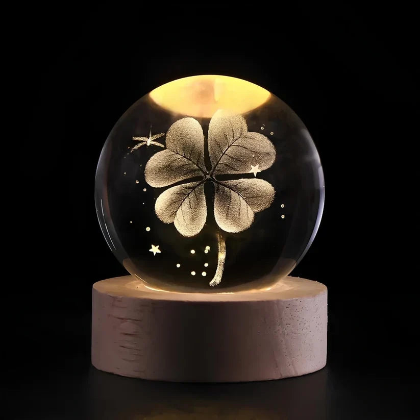 Crystal Ball Night Light 3D Engraved USB Powered