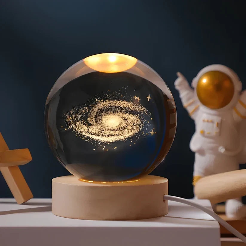 Crystal Ball Night Light 3D Engraved USB Powered