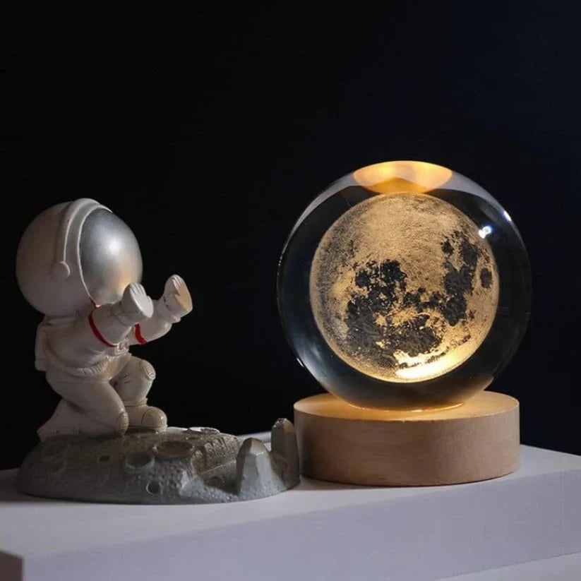 Crystal Ball Night Light 3D Engraved USB Powered