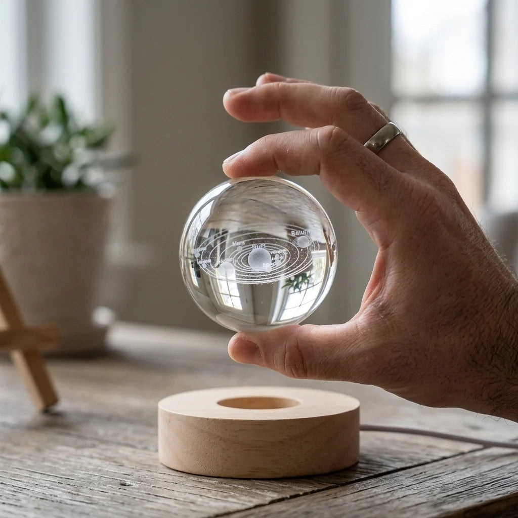Crystal Ball Night Light 3D Engraved USB Powered