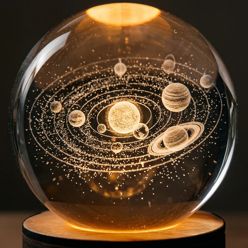 Crystal Ball Night Light 3D Engraved USB Powered