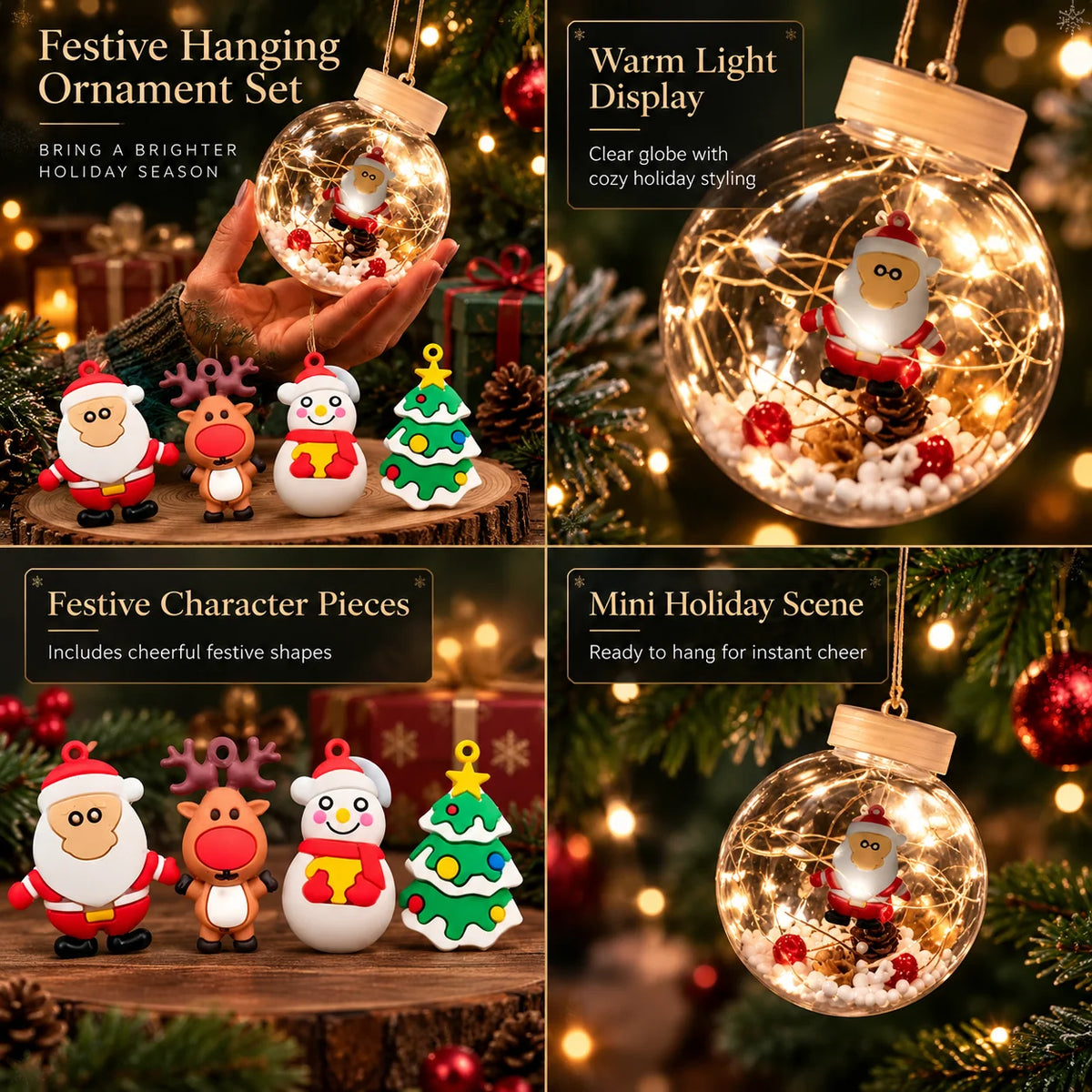 Curtain String Lights 10 LED Ornament Balls Connectable