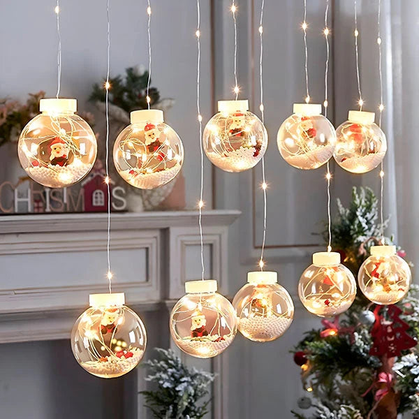 Curtain String Lights 10 LED Ornament Balls Connectable