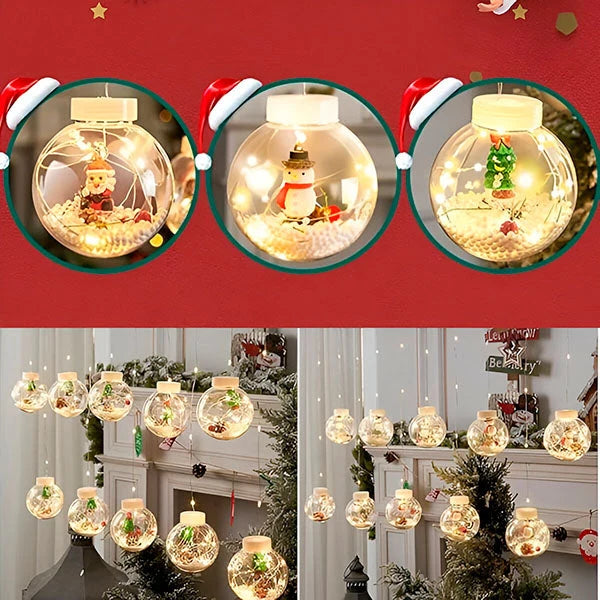 Curtain String Lights 10 LED Ornament Balls Connectable