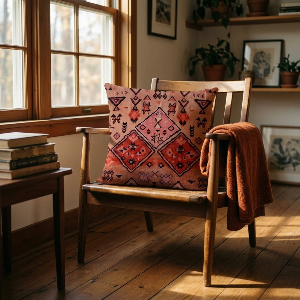 Cushion Cover Kilim Geometric Woven Fits 18 Inch