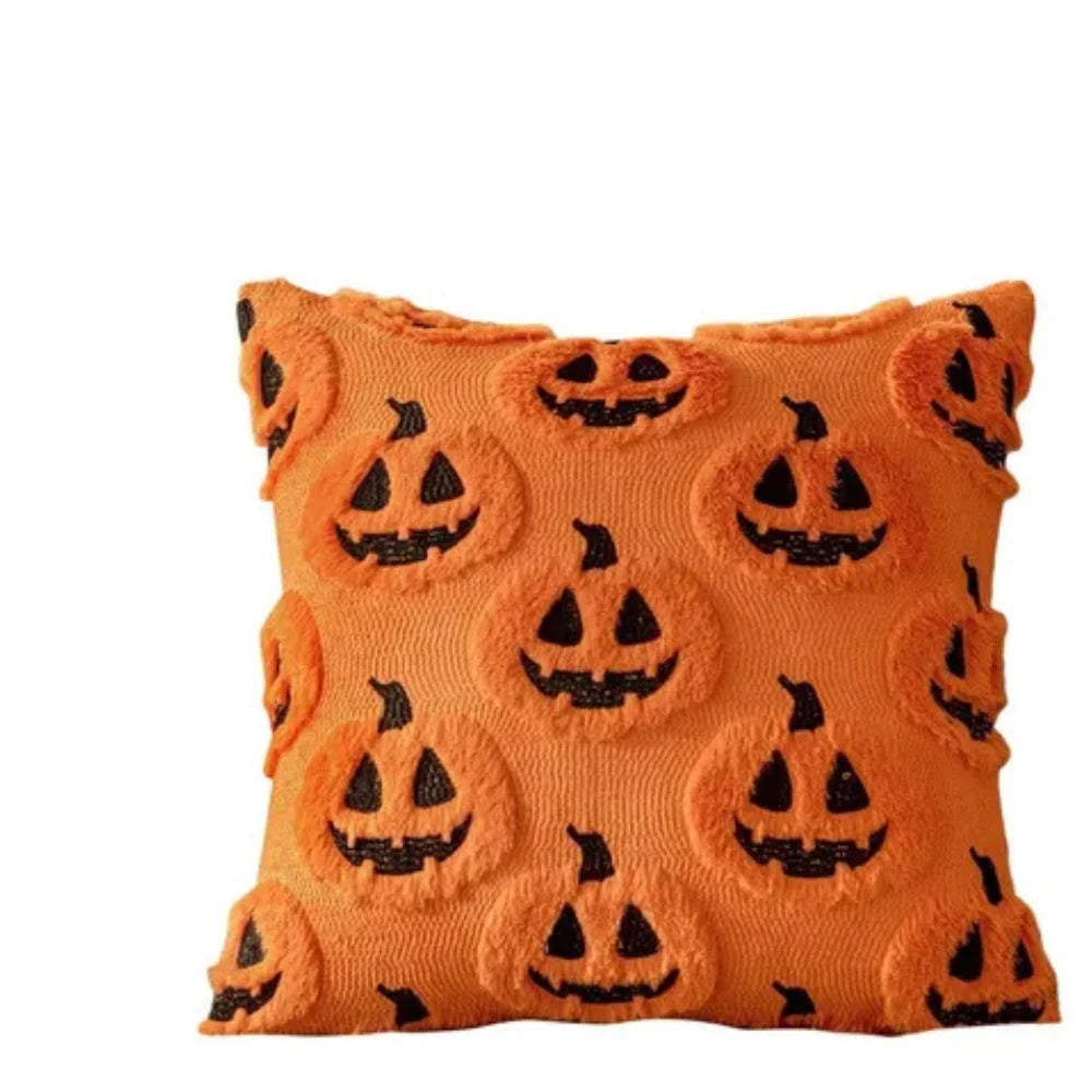 Cushion Cover Pumpkin Pattern Microfiber Blend 18 x 18