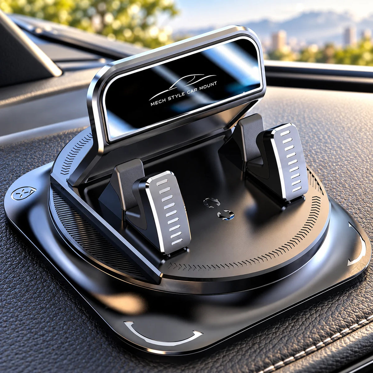 Dashboard Phone Mount 360-Degree Rotation & Anti-Slip Silicone Grip