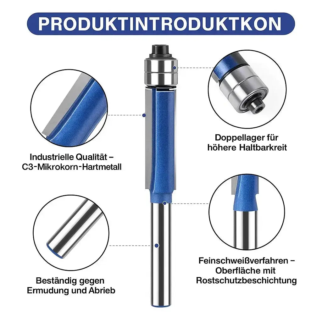 Deburring & Polishing Set Double Bearing 1/4 Inch Shank