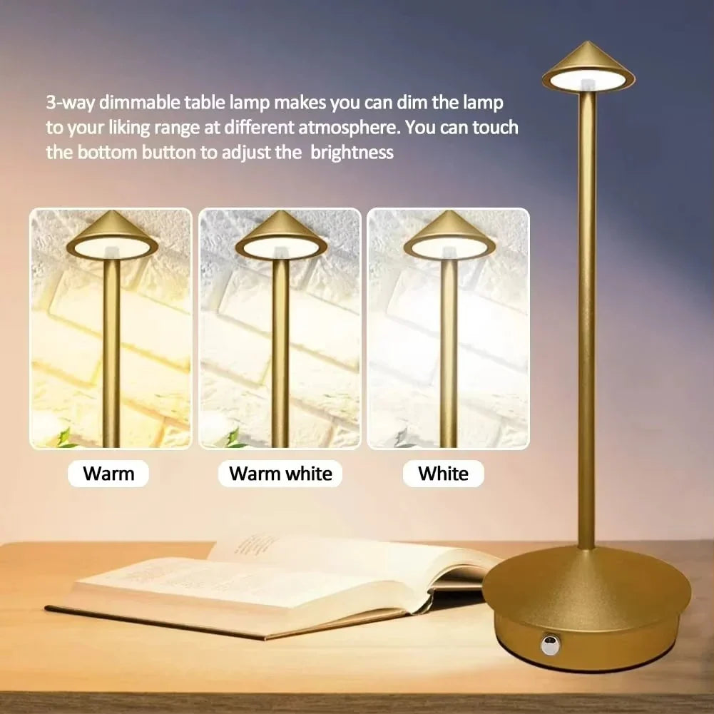 Desk Lamp Rechargeable Touch Control 3 Light Modes