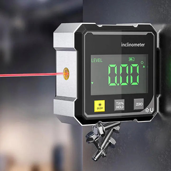 Digital Angle Finder Laser Line 4-Sided Magnetic Base ±0.2°