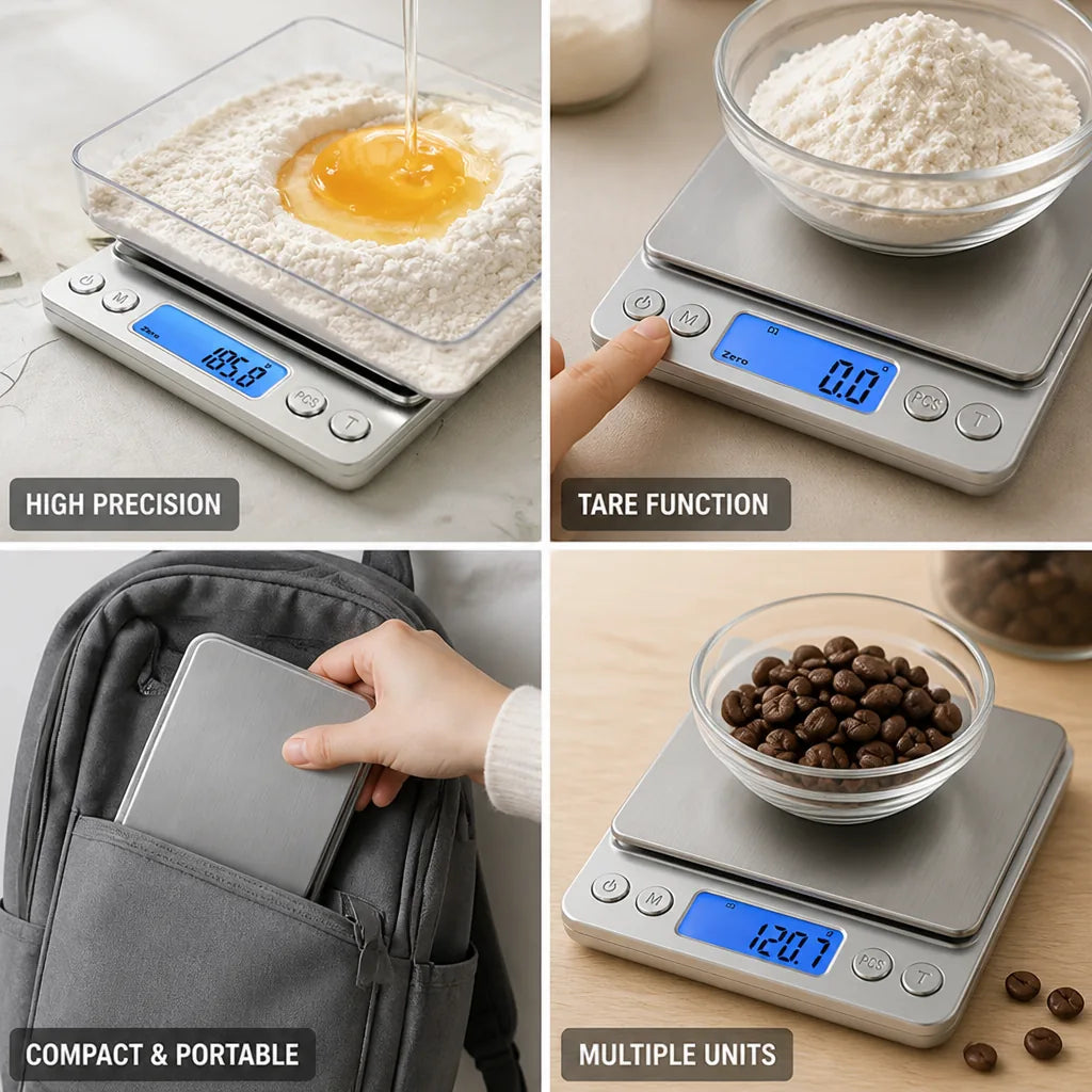 Digital Kitchen Scale High-Precision Sensor LCD Display & Tare