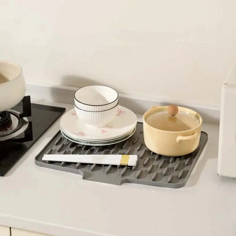 Dish Drying Mat Heat-Resistant & Quick-Drying Silicone