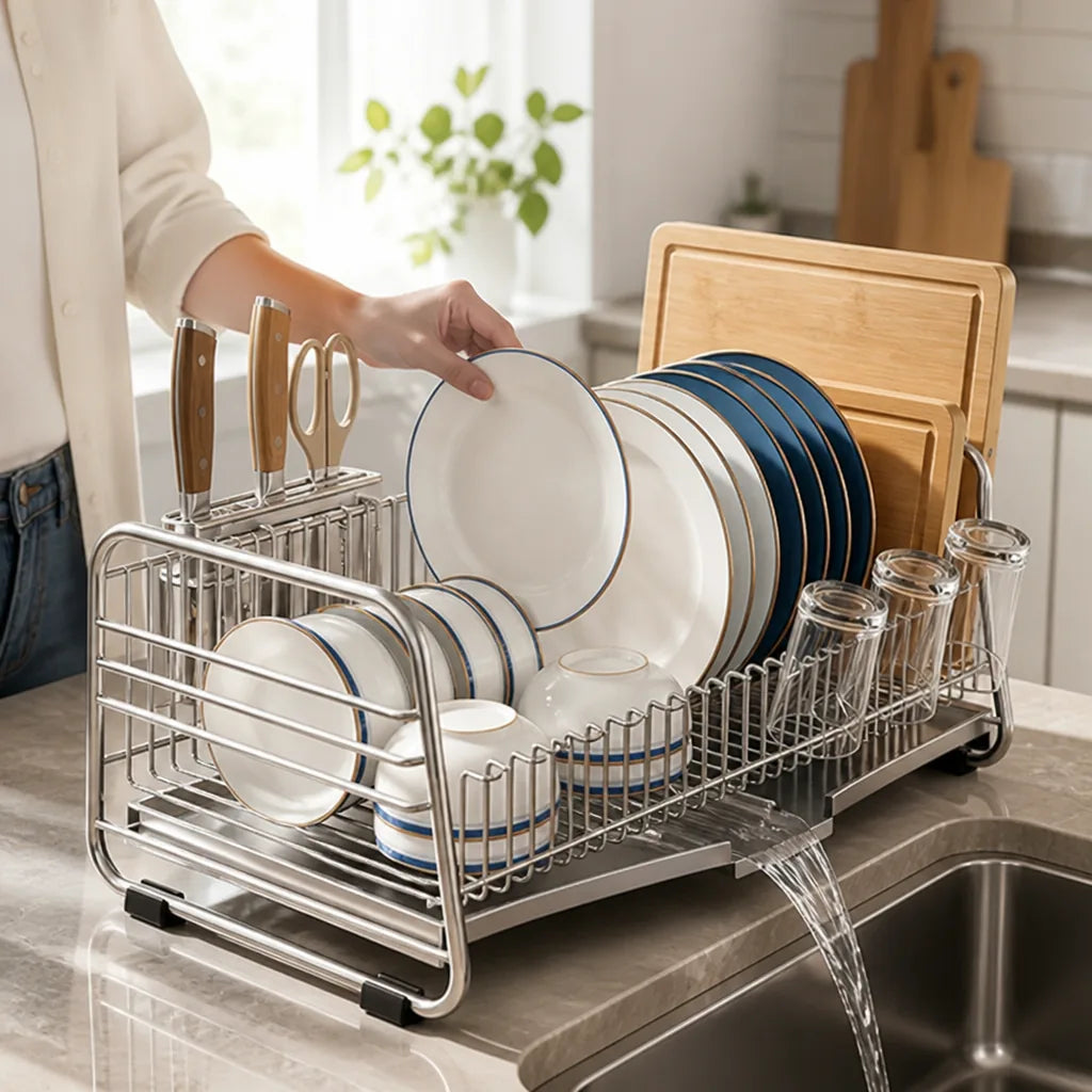 Dish Drying Rack Stainless Steel Drip Tray