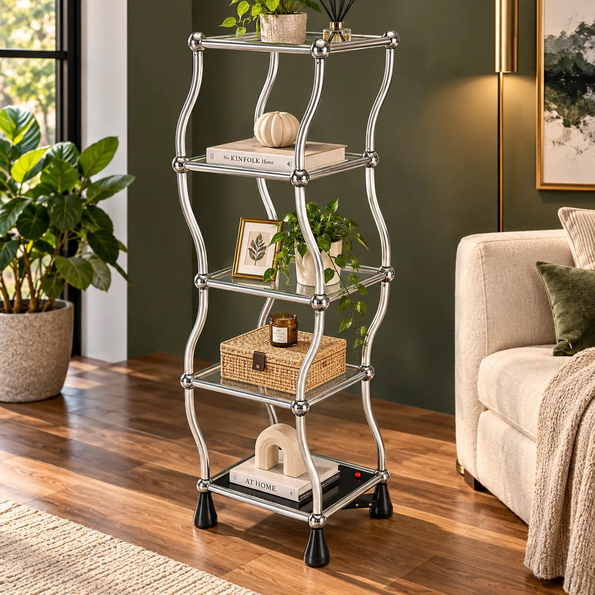 Display Shelf Motorized Rotating 5-Tier With Casters
