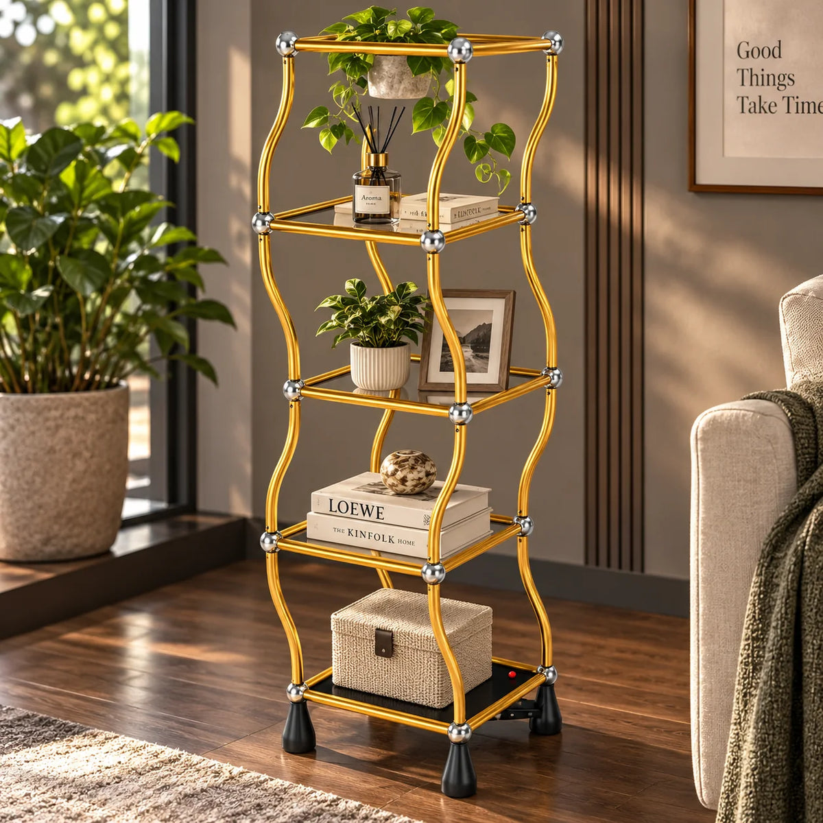 Display Shelf Motorized Rotating 5-Tier With Casters