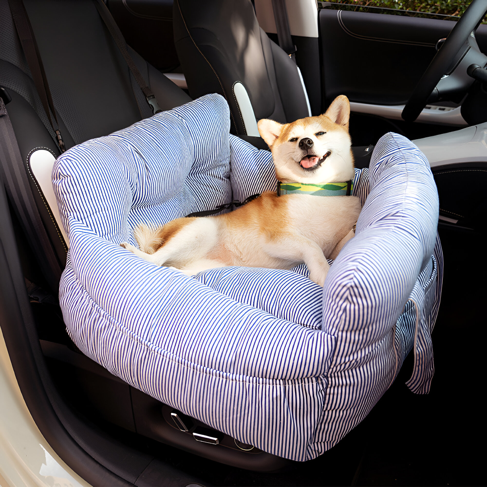 Dog Car Seat Elevated Padded Seatbelt Attachment