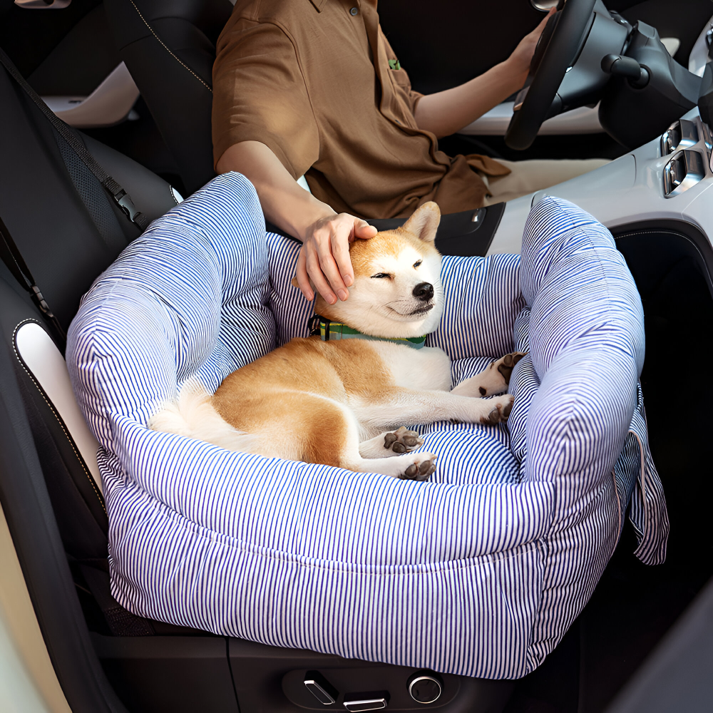 Dog Car Seat Elevated Padded Seatbelt Attachment