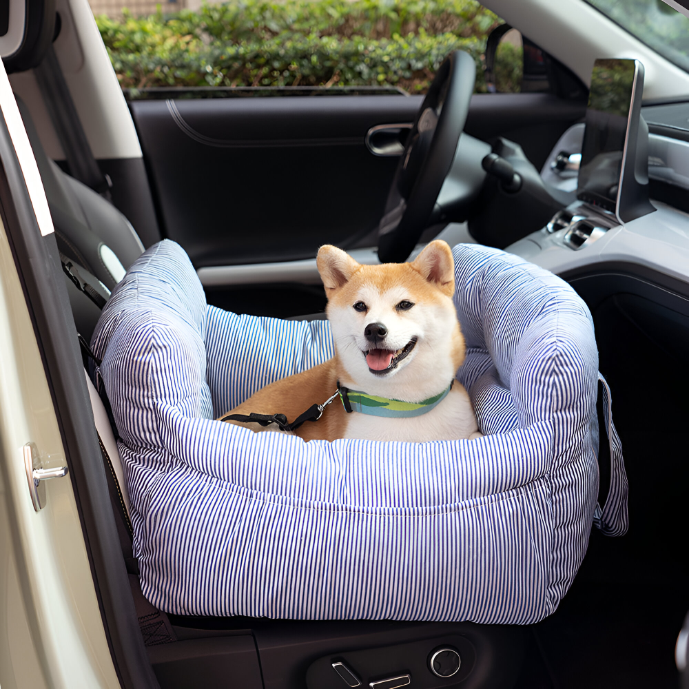 Dog Car Seat Elevated Padded Seatbelt Attachment