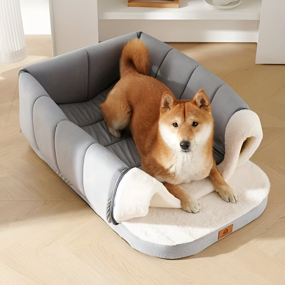 Dog & Cat Bed 2-in-1 Convertible Orthopedic Foam Machine-Washable