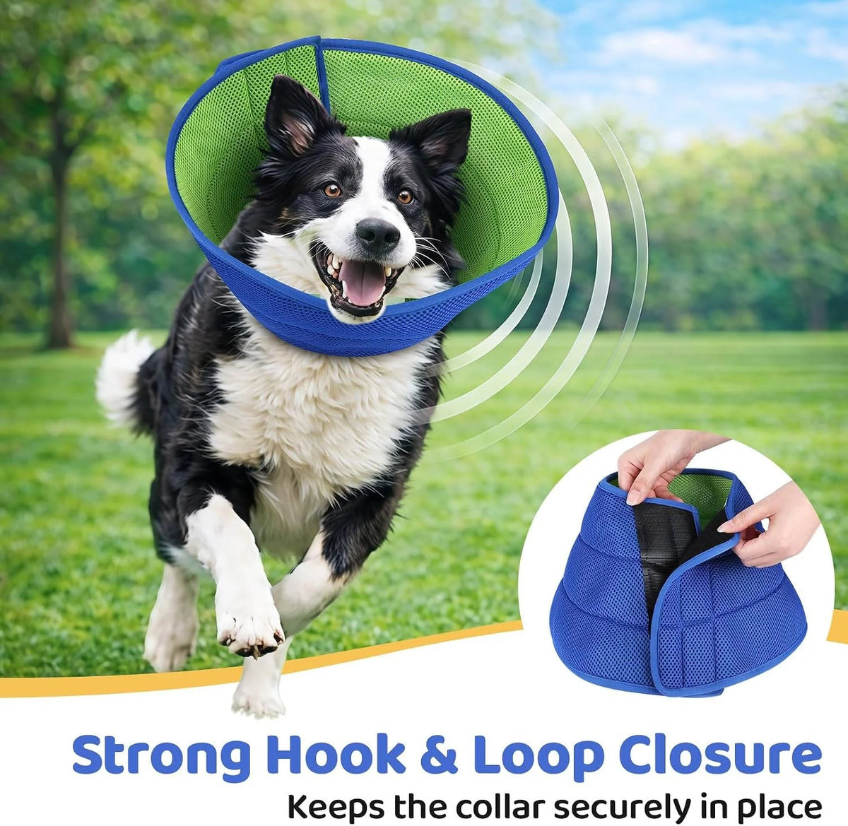 Dog Recovery Collar Breathable Mesh Adjustable Fit Machine Washable