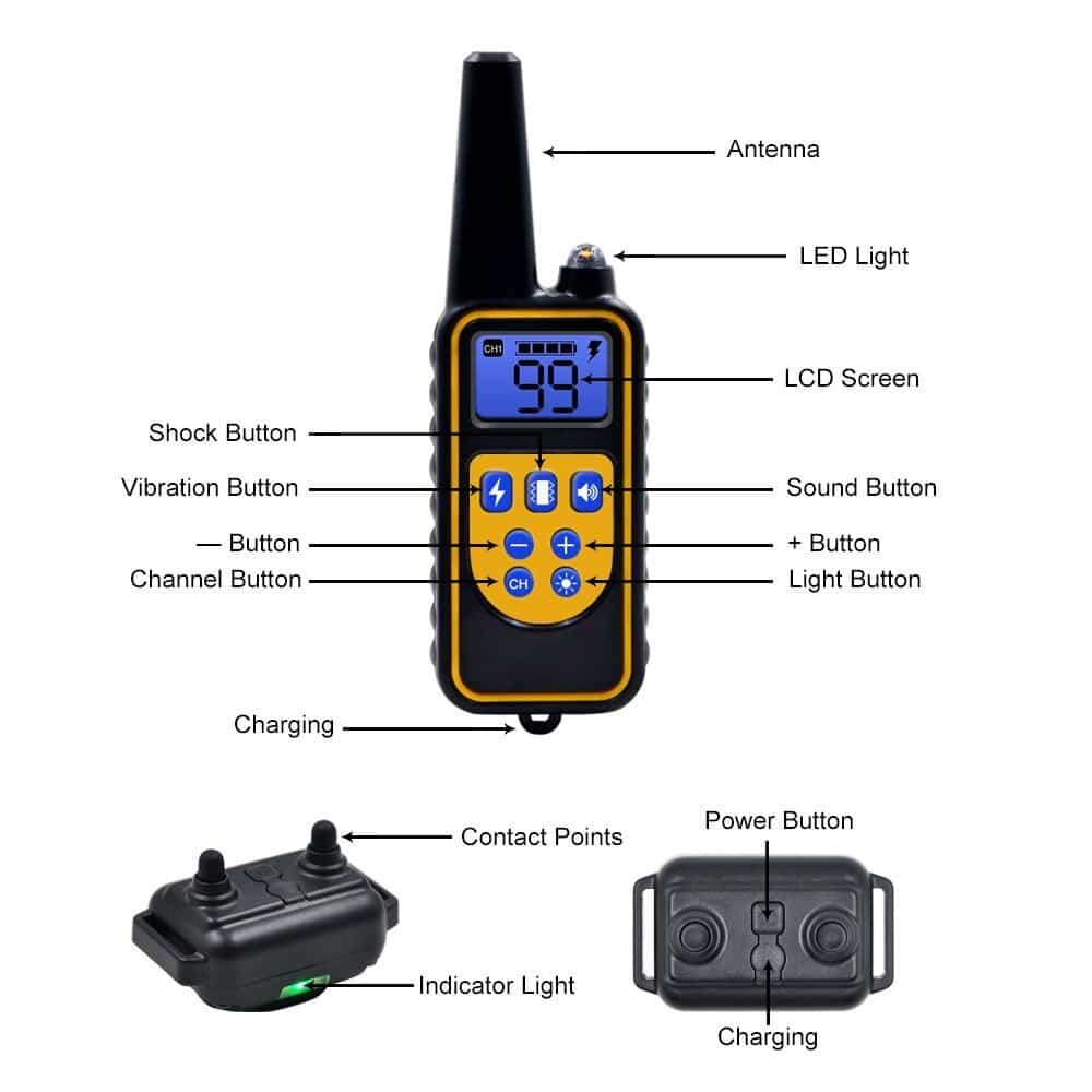 Dog Training Collar 0.5-Mile Range Waterproof & Rechargeable
