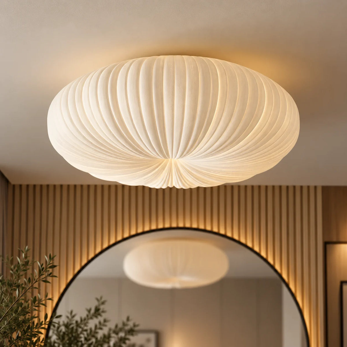 Dome Ceiling Light Minimalist Iron Frame & PVC Diffuser