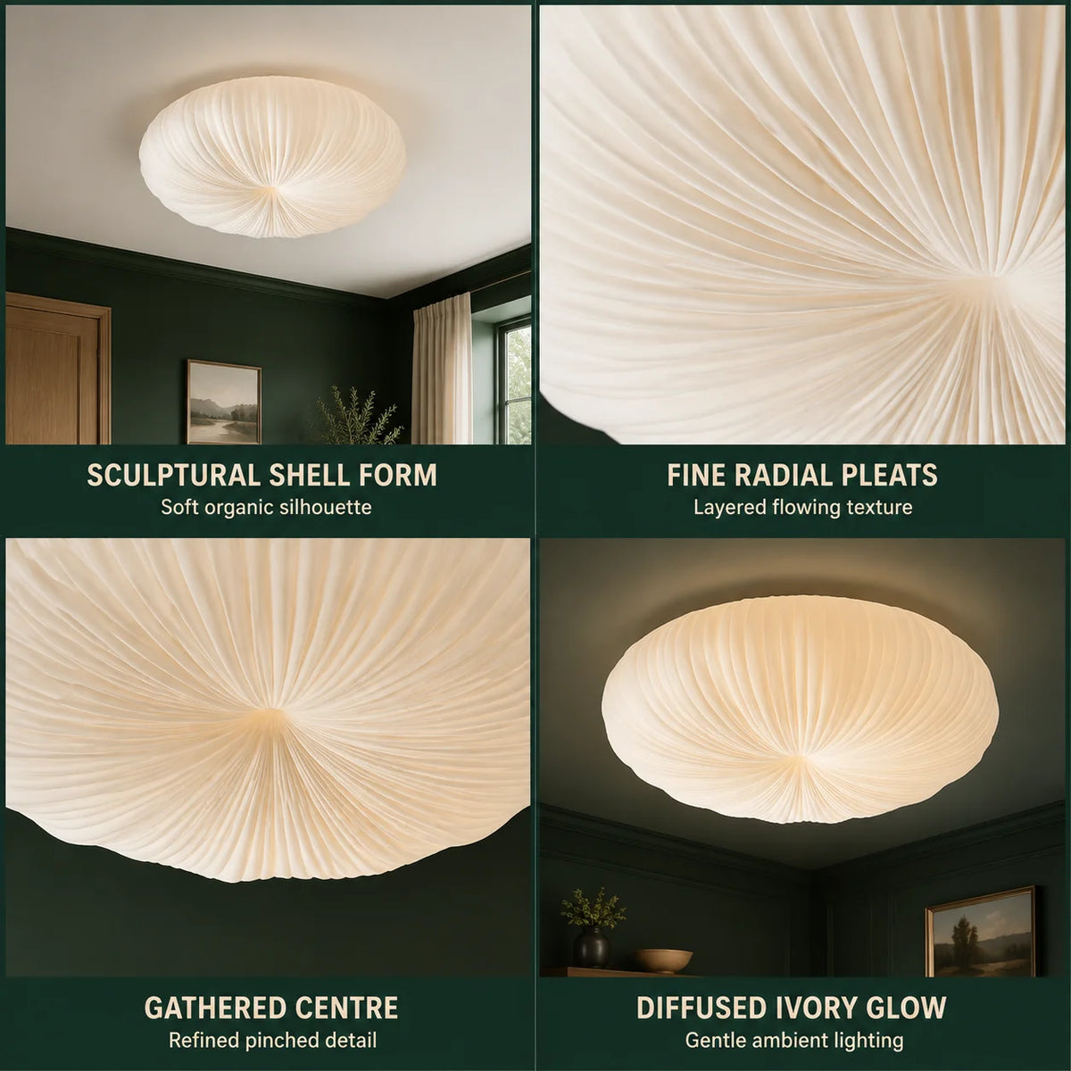 Dome Ceiling Light Soft Diffused Light Iron Frame