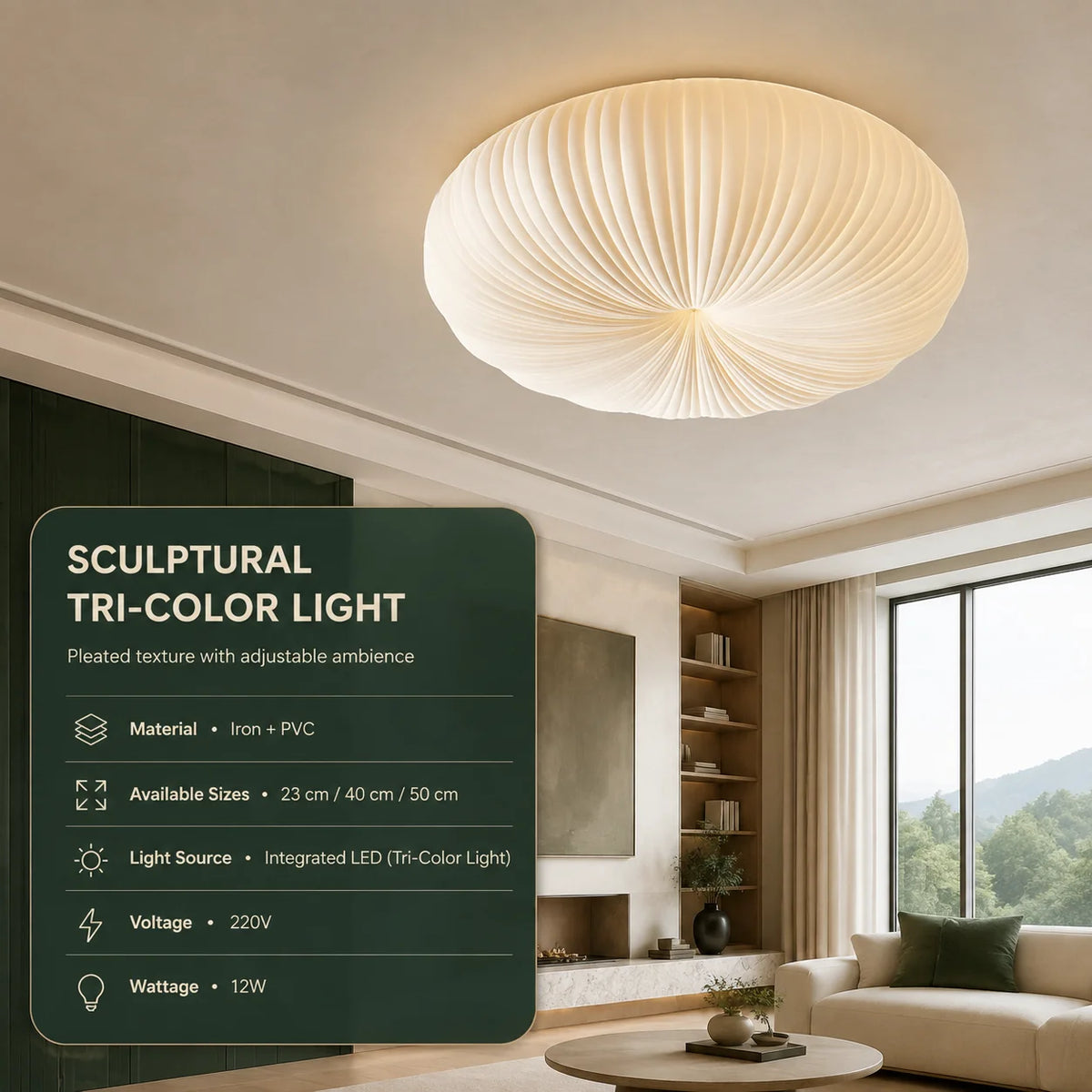 Dome Ceiling Light Soft Diffused Light Iron Frame