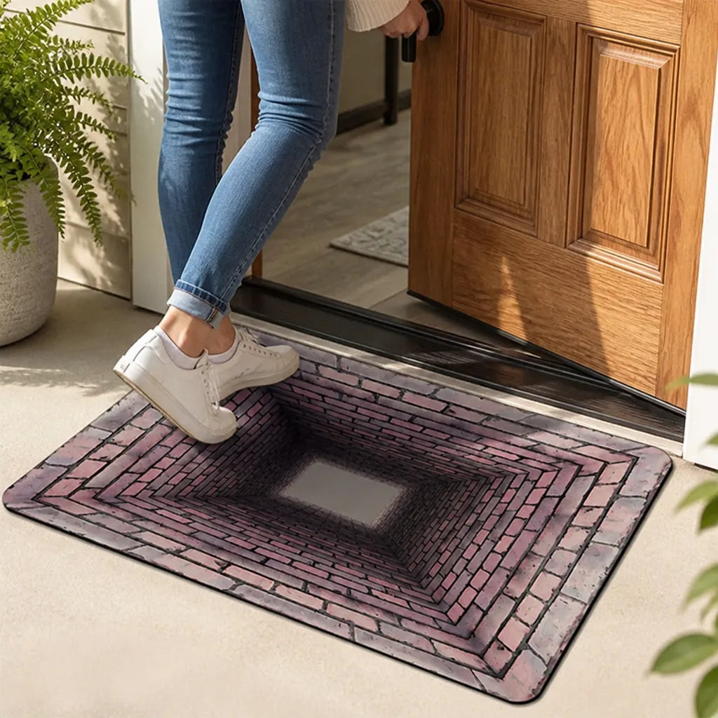 Door Mat 3D Optical Illusion Weather-Resistant Non-Slip Backing
