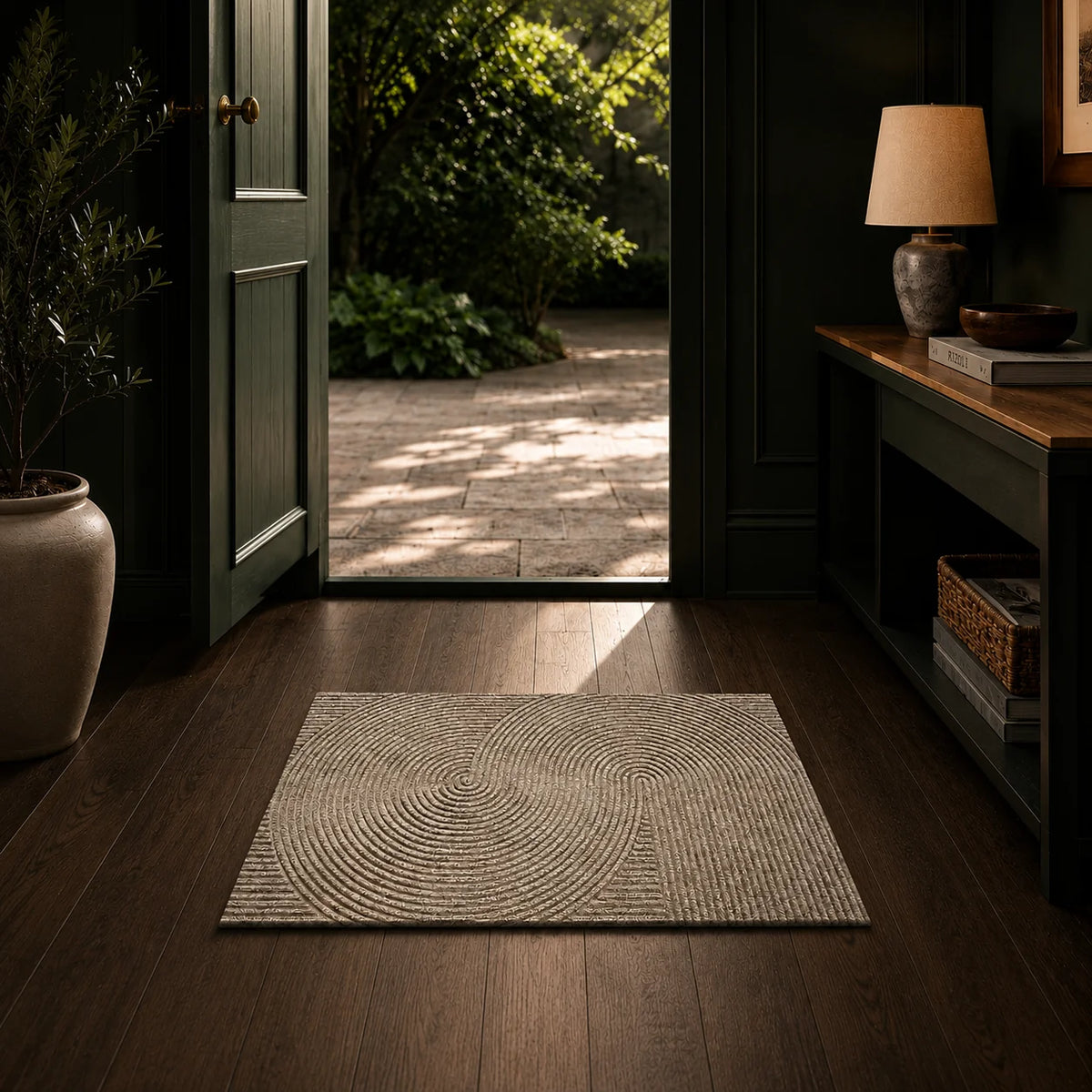 Doormat Indoor Outdoor 3D Groove Non-Slip TPR Backing