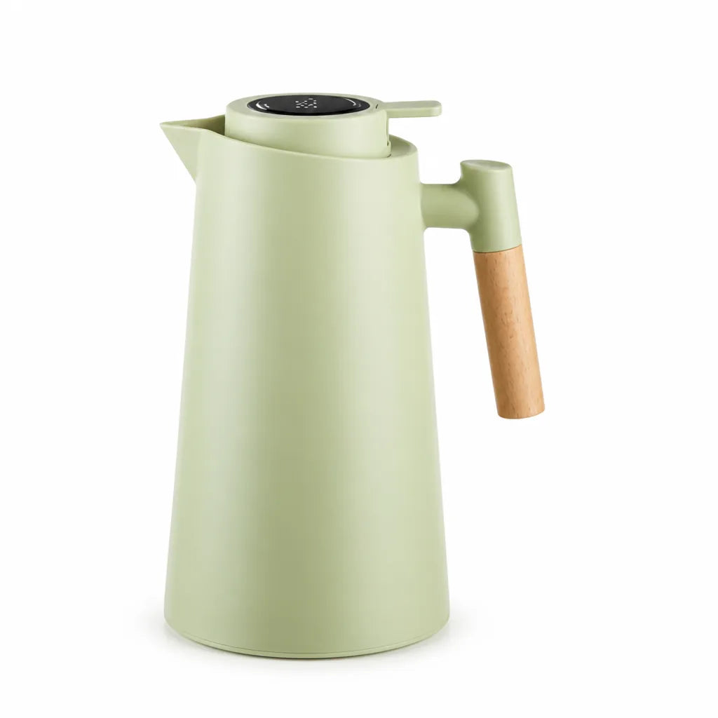 Double-Wall Stainless Steel Thermos Carafe With Digital Temperature Display (1 L Capacity)