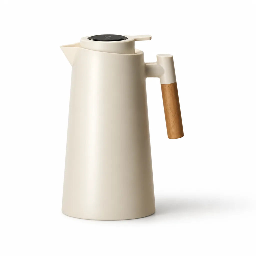 Double-Wall Stainless Steel Thermos Carafe With Digital Temperature Display (1 L Capacity)