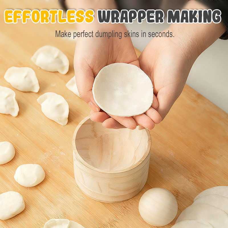 Dough Press Natural Wood Non-Stick & Ergonomic Grip