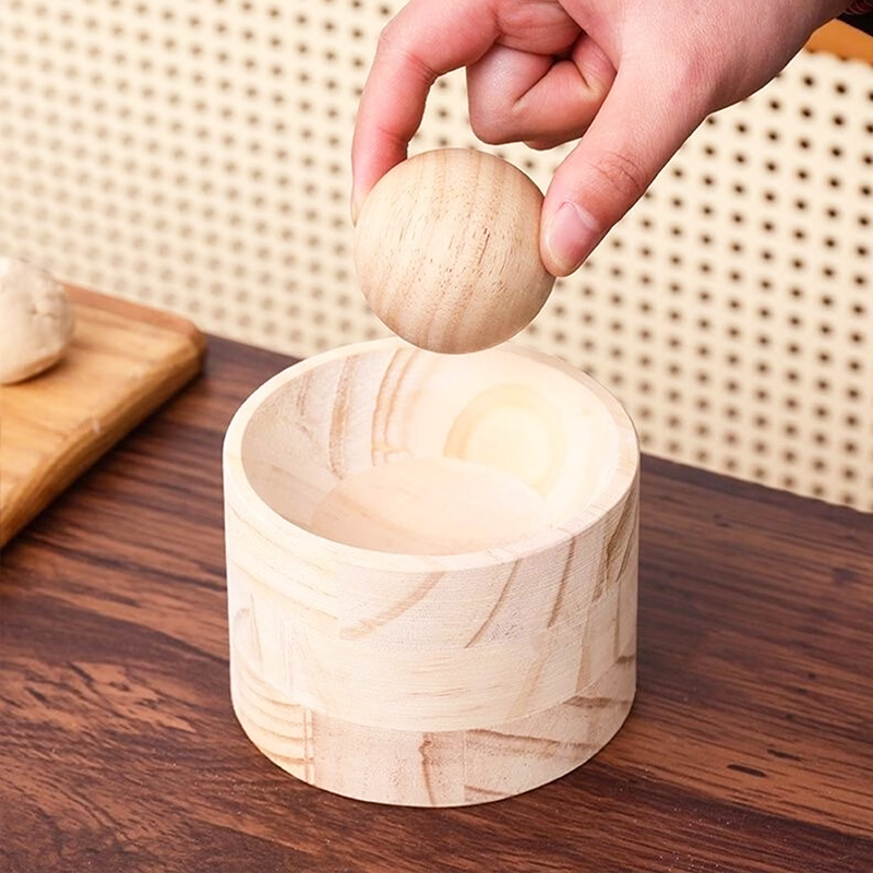 Dough Press Natural Wood Non-Stick & Ergonomic Grip