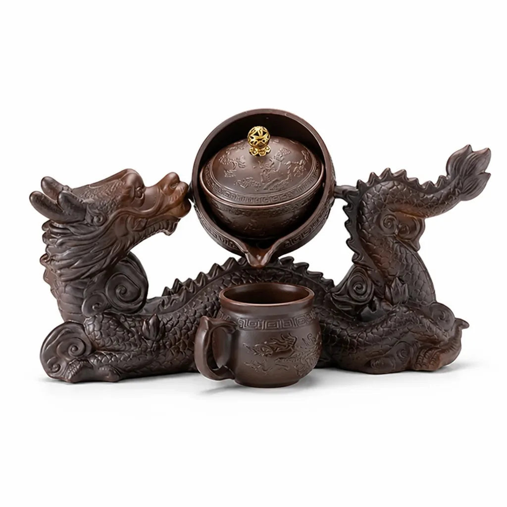 Dragon-Inspired Semi-Automatic Magnetic Rotating Teapot Kung Fu Tea Set