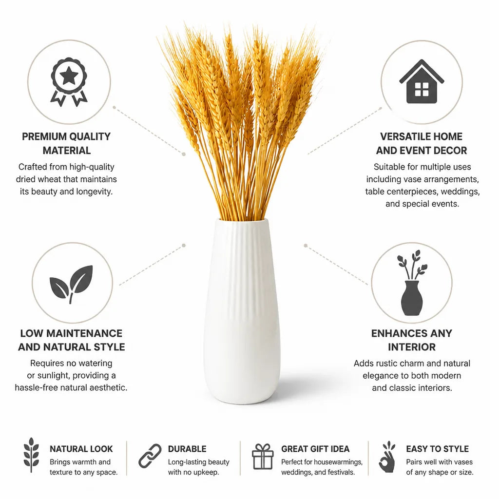 Dried Wheat Bundle Hand-Tied Low Maintenance