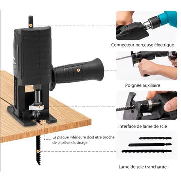 Drill Nibbler Attachment 360° Rotating Burr-Free Cuts