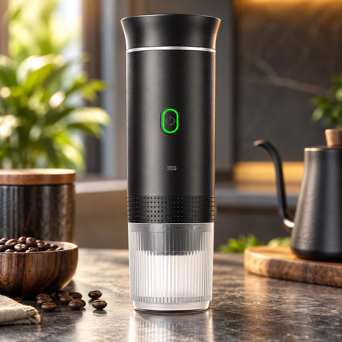 Espresso Maker Compact Car-Powered Ground & Capsule Compatible