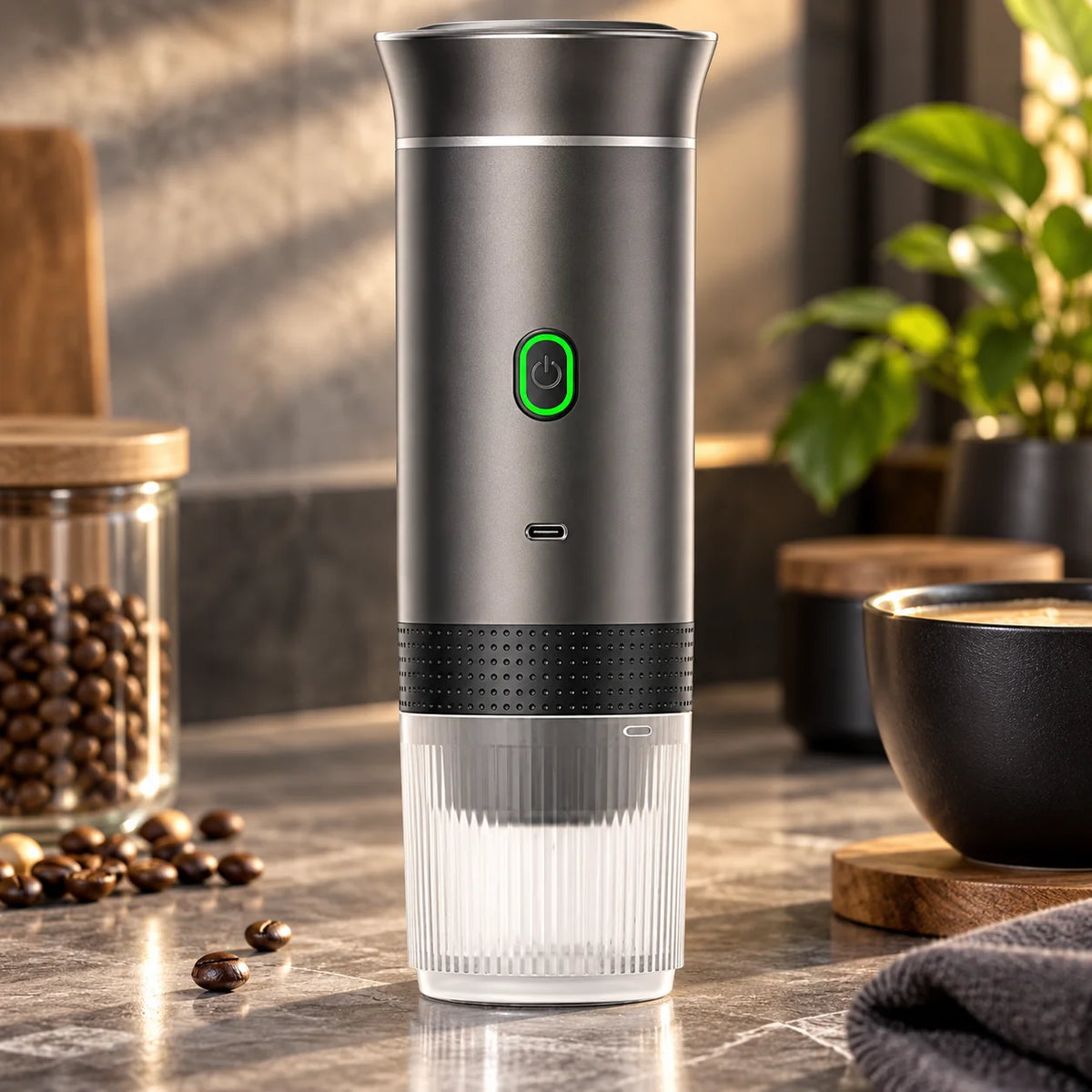Espresso Maker Compact Car-Powered Ground & Capsule Compatible