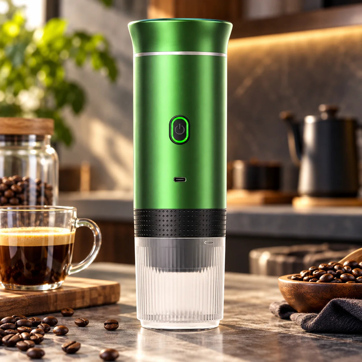 Espresso Maker Compact Car-Powered Ground & Capsule Compatible