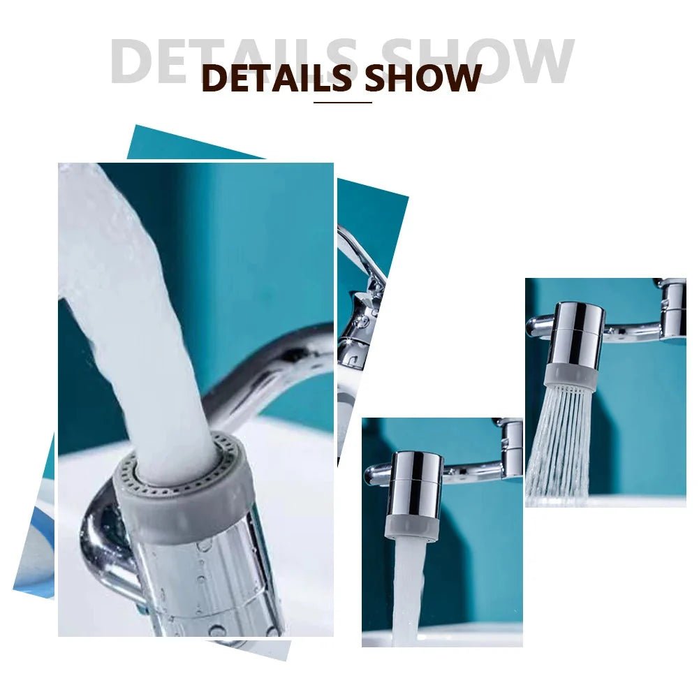 Faucet Extender 1080 Degree Rotation Dual Spray Universal Tap Fit